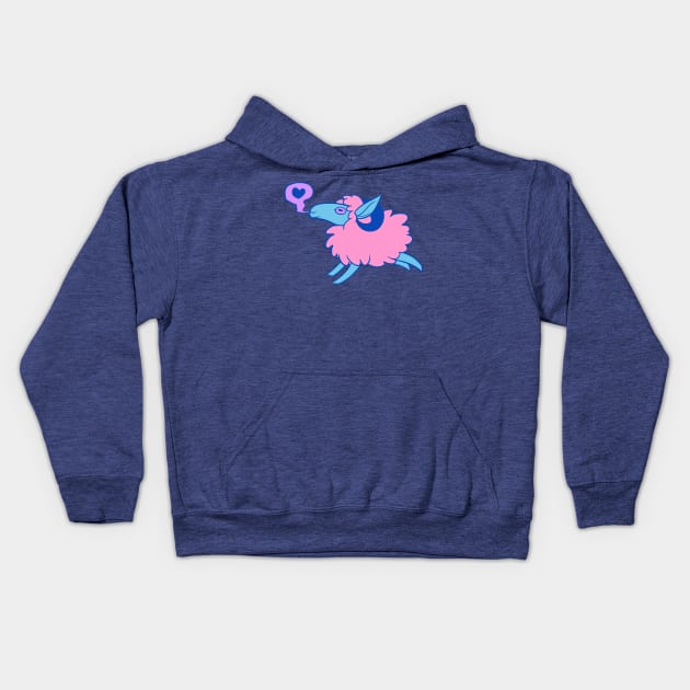 Lovely Sheep Dream Kids Hoodie by Psychonautic